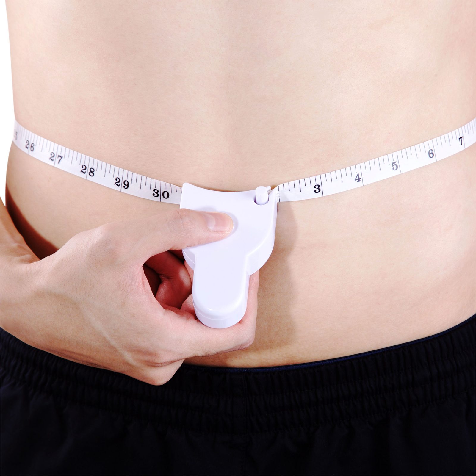 Measuring waist circumference with a body tape measure